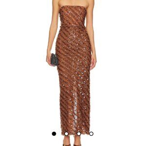 Camila Coelho, Cartagena Maxi Dress, size Small, Brown sequence